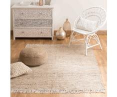 Tapis tress&eacute; en coton et jute 140x200