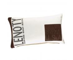 Coussin en coton blanc et marron 30 x 50 cm LENOTY