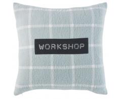 Coussin en coton vert &agrave; motifs 45x45