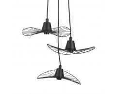 Suspension triple ombrelles en métal noir