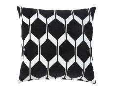 Coussin en velours noir motifs jacquard 60x60