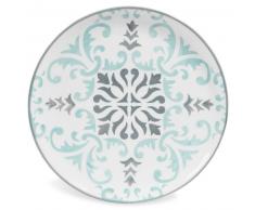 Assiette plate en faïence bleue/grise HECTORINE