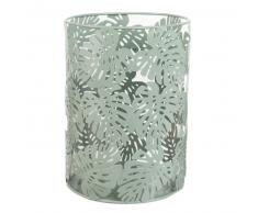 Lanterne en verre et métal vert