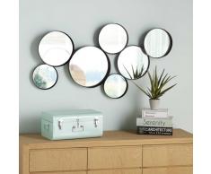 Miroirs ronds en métal noir 121x66cmv DOUALA