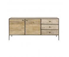 Buffet 2 portes 3 tiroirs en manguier massif et métal Yaounde