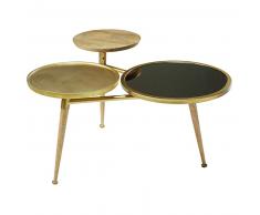 Table basse en manguier et métal doré Gatsby