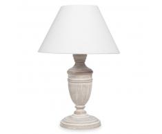 Lampe blanchie abat-jour blanc DENISE