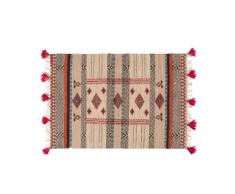 Tapis tissé en jute et coton motifs graphiques 160x230