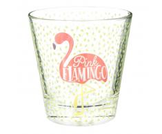 Gobelet en verre imprimé flamant rose FLAMINGO