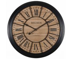 Horloge en m&eacute;tal noir D.100cm EDVIN