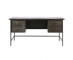 Bureau indus 4 tiroirs en métal gris anthracite Blast