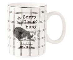 Mug en fa&iuml;ence blanche et noire