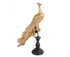 Statuette paon noire H41