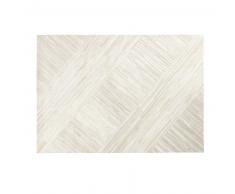 Tapis en cuir de vache beige et écru 160x230