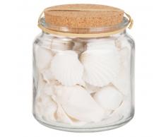 Bocal en verre avec coquillages
