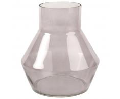 Vase en verre fum&eacute; gris H20