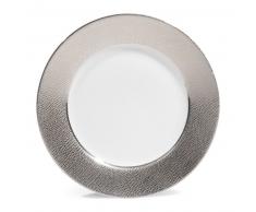 Assiette à dessert en porcelaine argent D 21 cm ÉCAILLE SAUVAGE