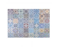 Tapis en tissu motifs carreaux de ciment multicolores 150x230cm CAPRI