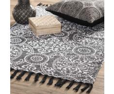 Tapis en coton noir 60 x 90 cm PALERME