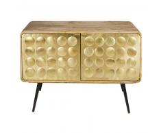 Buffet 2 portes en métal effet doré Gatsby
