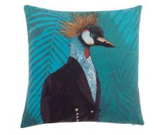 Housse de coussin verte imprim&eacute; exotique 40x40