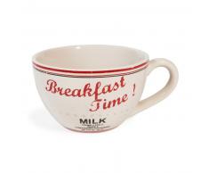 Bol en fa&iuml;ence beige CAF&Eacute;T&Eacute;RIA