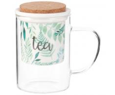 Tisani&egrave;re en verre et porcelaine imprim&eacute;e