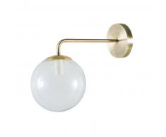 Applique globe en verre et métal bronze