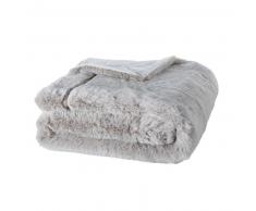 Plaid imitation fourrure grise 150x180