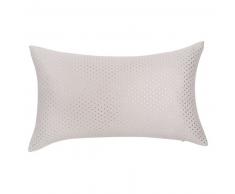 Coussin en tissu gris &agrave; pois 50x30