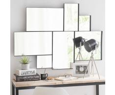 Miroir en m&eacute;tal noir 89x123