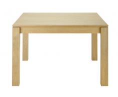 Table à manger carrée extensible 4 à 8 personnes en chêne L120/180 Danube