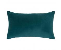 Coussin en velours bleu canard 30x50