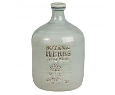 Vase bouteille en c&eacute;ramique vert clair H26