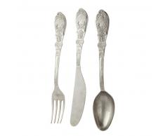 D&eacute;co murale 3 couverts en m&eacute;tal L 18 cm SYLVESTRE