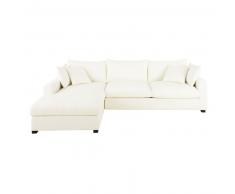 Canap&eacute;-lit accoudoir gauche en coton ivoire Rhodes