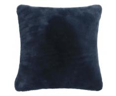 Housse de coussin en fausse fourrure bleu indigo 40x40