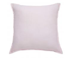 Coussin en lin lavé rose 60x60