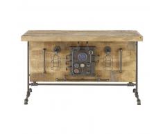 Table à manger 4 personnes en manguier et métal L144 Pipeline