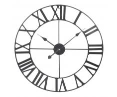 Horloge en m&eacute;tal noire D 60 cm M&Eacute;CANO