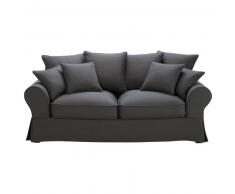 Canap&eacute;-lit 3 places en coton gris ardoise Bastide