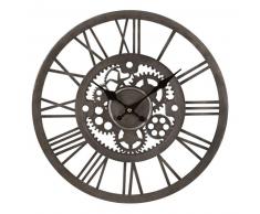 Horloge rouages en m&eacute;tal argent&eacute;