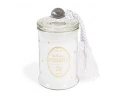 Bougie bonbonnière parfumée musc blanc blanche H 11 cm