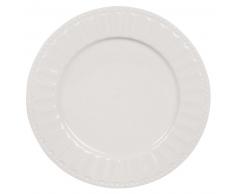 Assiette plate en porcelaine blanche