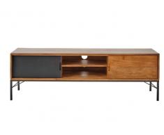 Meuble TV en manguier et métal noir Arty