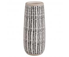 Vase en c&eacute;ramique noire et blanche H25