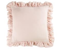 Coussin en coton et lin rose 60x60