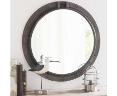 Miroir en m&eacute;tal noir H 74 cm BALTIC
