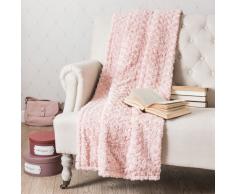 Plaid en fausse fourrure rose 125 x 150 cm LILAS
