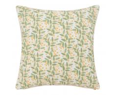 Housse de coussin en coton motif floral 40x40